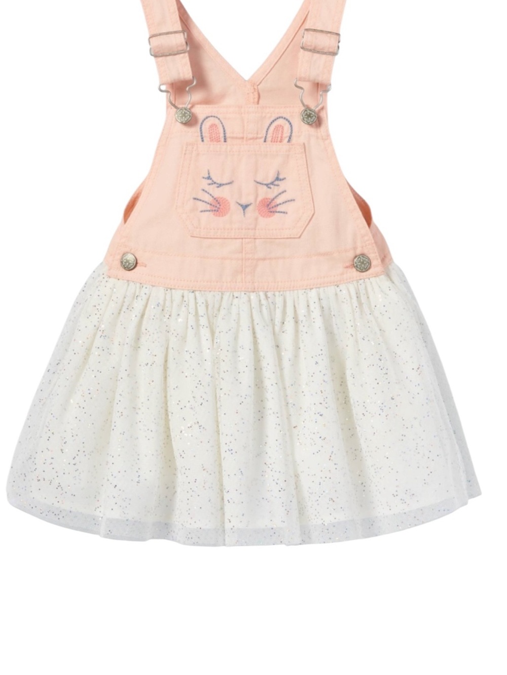 OshKosh B'gosh Light Pink Girls Overall Dress with Cream Patch